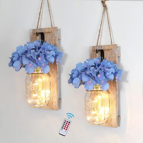 Farmhouse Wall Decor Sconce Set of 2, Rustic Brown by LiveinspiredLiveBesuerte