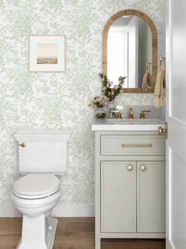 Heroad Green Floral Wallpaper Peel and Stick Wallpaper Flower Contact Paper - Image 3