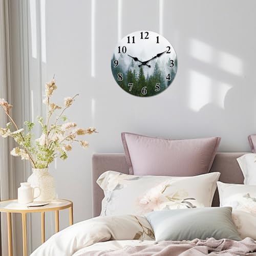 XFM Large Misty Forest Wall Clock 20 Inch Green Tree - Image 5