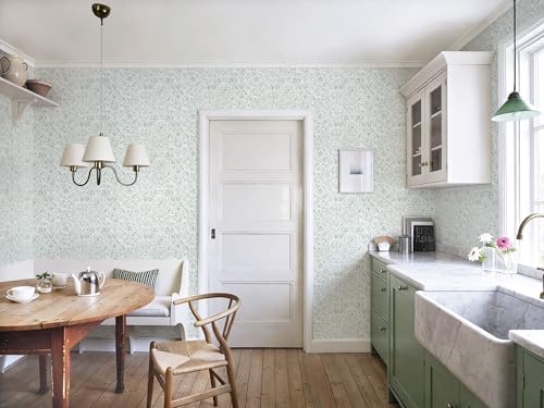 Dimoon Boho Peel and Stick Wallpaper Soft Sage Green Contact Paper French - Image 6