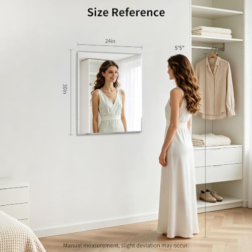CILIBER Beveled Mirror, 24x30 Frameless Beveled Bathroom Mirrors - Image 5