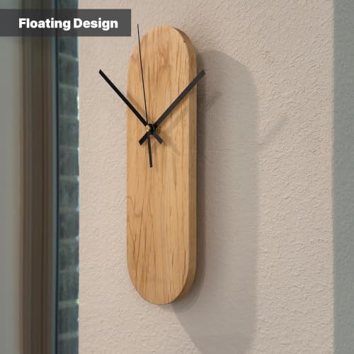 Maple Oval Wall Clock, Modern Minimalist, Chaos & Wit - Image 2