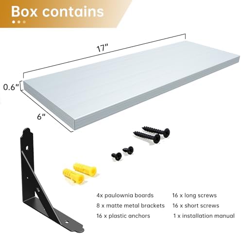 ROMGUAR CRAFT Wood Wall Floating Shelves Set of 4 - Image 3