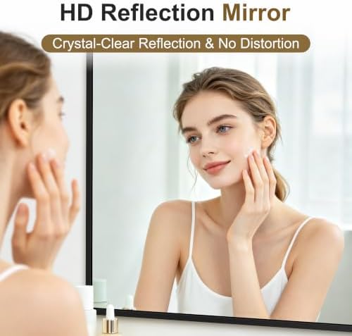 Bathroom Vanity Mirror for Over Sink, 48x30 Inch Matte Black Mirror - Image 3