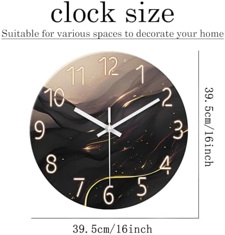 Large Glass Wall Clocks Battery Operated 16 Inch - Image 3
