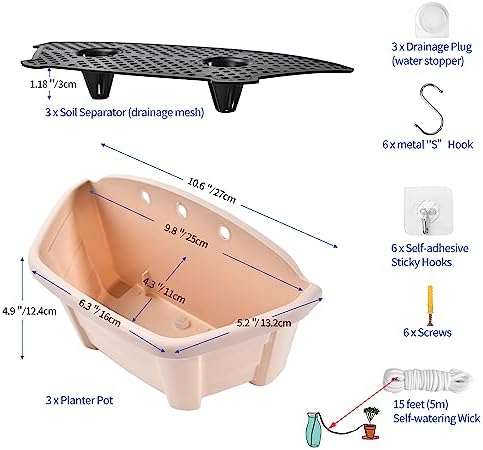 ORIMERC 9.8 inch Wood Imitated Wall Planter Pots - Image 2