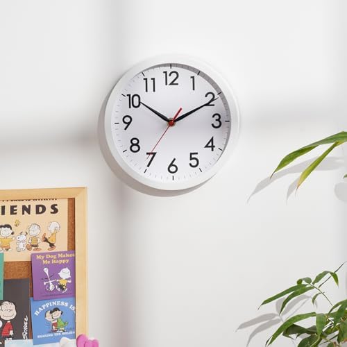 AKCISOT 8 Inch Wall Clock, Silent Battery Operated Analog Clock - Image 5