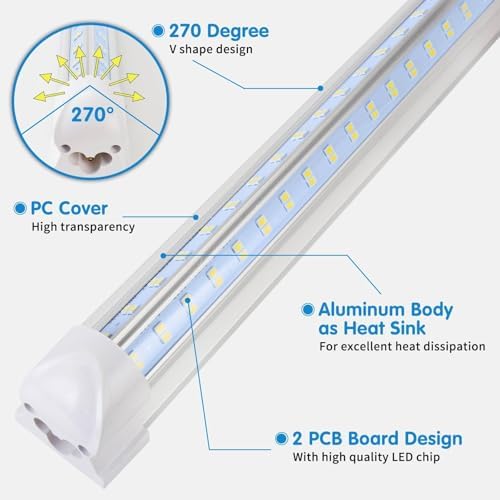 Led Shop Lights, Led Shop Lights 4FT 50W 6500K 7000LM Clear White, Shop Light - Image 4
