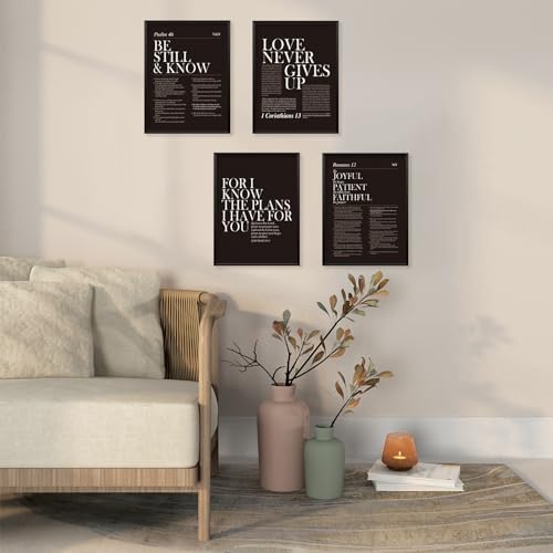 Locomiss Black and White Christian Jesus Scripture Wall Art Decor - Image 5