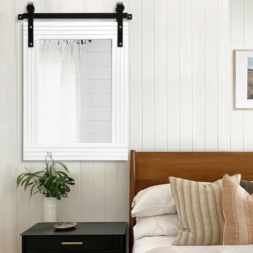 AAZZKANG Wood Framed Wall Mirror Large 30"x22" Rectangle Vanity Mirror Decor - Image 5
