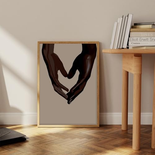 Abstract Hands Wall Art Holding Hands Heart Love Decor 16x24 Inch Unframed - Image 2