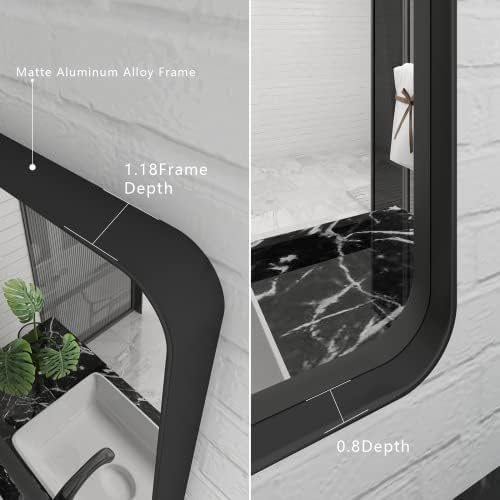 24x36 Inch Black Framed Bathroom Mirror - Image 2