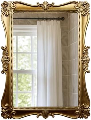 Antique Gold Wall Mirror, Vintage European Ornate Carved Frame - Image 6