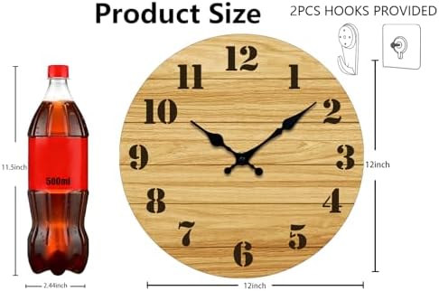 Wall Clock Modern Wall Clocks Battery Operated, Silent Non Ticking Clock - Image 3
