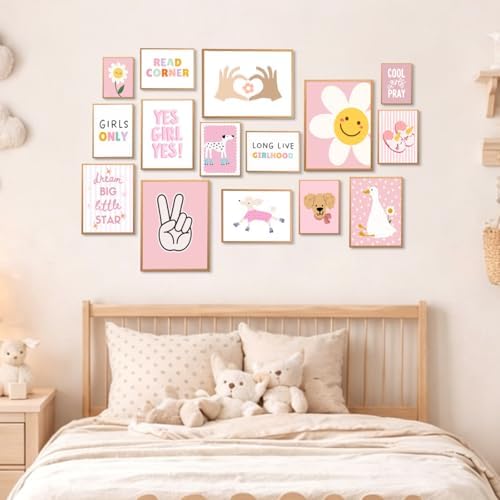 Baby Nursery Wall Decor-Cartoon Animal Playroom Canvas Wall Art Cute Girl - Image 3