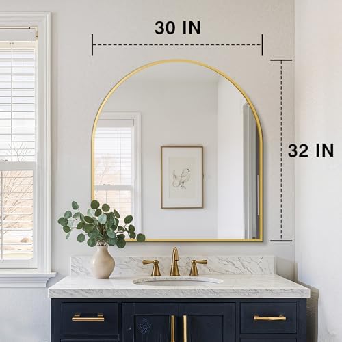 FICTOR 30" x 32" Arched Bathroom Vanity Mirror - Image 2