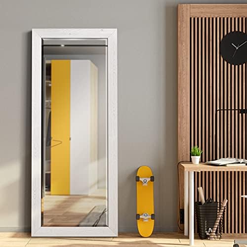 Renditions Gallery Full Length Mirror Brite White Wood Framed Full Body Rustic - Image 3
