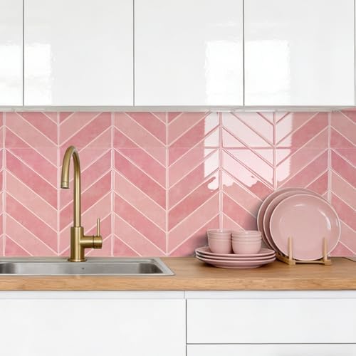 Select 5 Pack Peel and Stick Backsplash Chevron Tiles, 12x12 in - Image 4