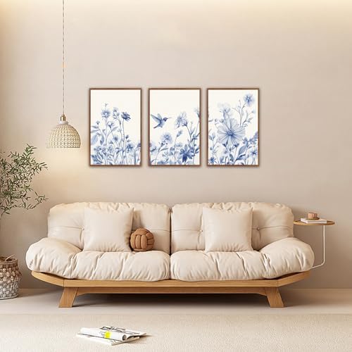 HLNIUC Chinoiserie Floral Wall art, Minimalist Botaincal Artwork, Neutral - Image 3