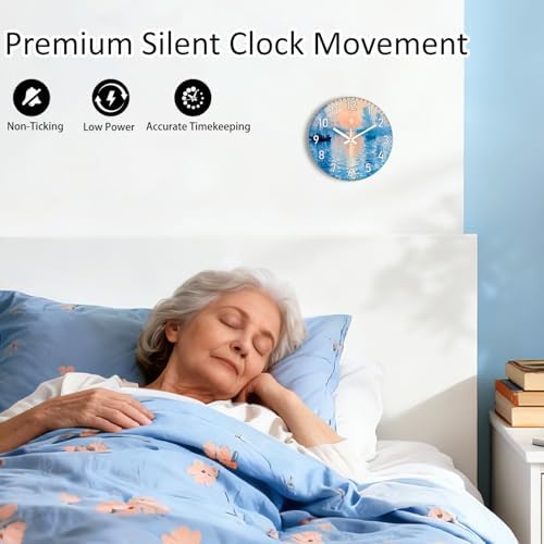 8 Inch Silent Wall Clock, Glass Small Wall Clocks - Image 7
