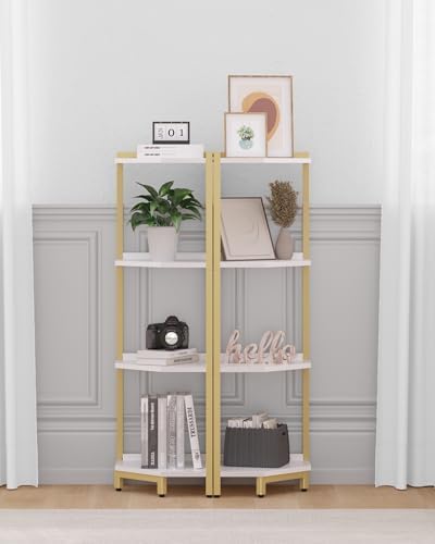 Hzuaneri Corner Shelf Stand 4-Tier Corner Bookshelf Storage Standing Shelf - Image 6