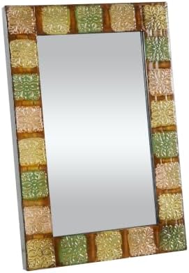 Deco 79 Metal Floral Room Wall Mirror Entryway Mirror - Image 2