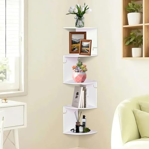 ShellKingdom Corner Shelf Wall Mount, 5 Tier Corner Bookshelf, Floating Display by ShellKingdom