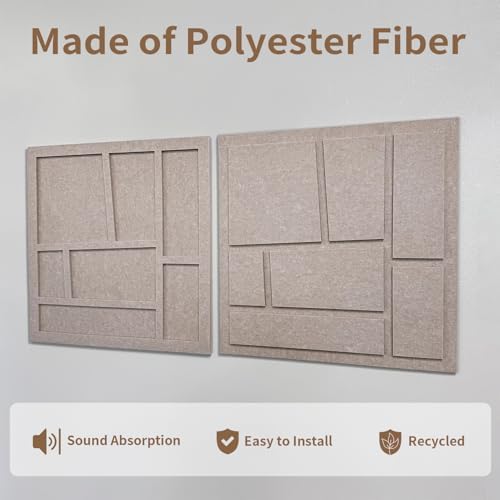 3D Decorative Felt Double-layer Acoustic Panels Grid Pattern - Image 4
