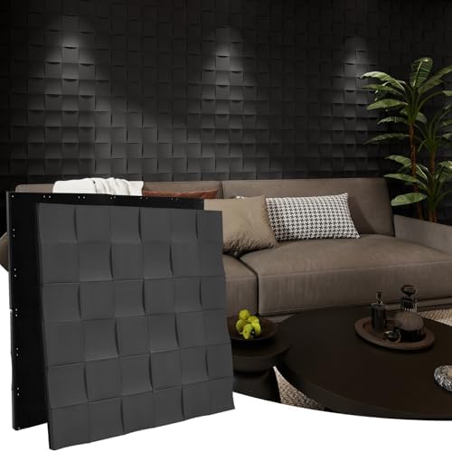 Checkered Acoustic Panels 2-Pack 23.6"x23.6" 3D Wood Grain Sound Absorbing Panel by Laceskyso