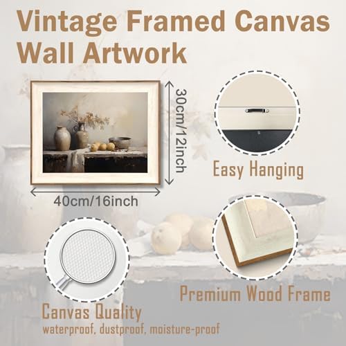 ASTRDECOR Framed Kitchen Wall Art Prints, Rustic Kitchen Farmhouse Wall Decor - Image 2