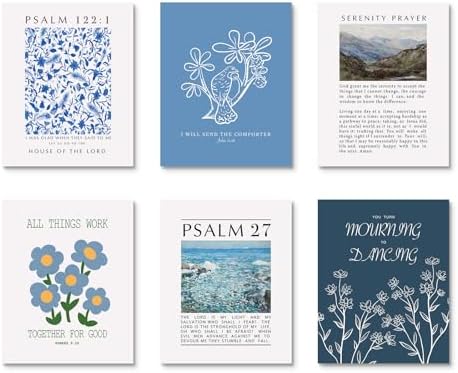 Habseligkeit Blue Flower Wall Art Prints, Retro Wall Decors - Image 7