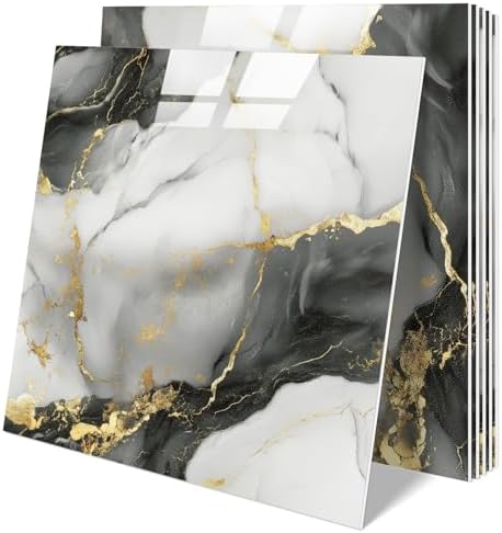10 Sheets Marble Peel and Stick Backsplash Tile, Living Room by BESTWOO