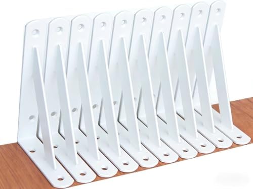12 Pack L5 x H 3" White Heavy Duty Shelf Brackets by MHMYDZ