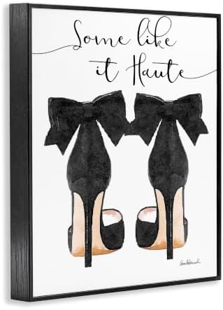 Stupell Industries Some Like It Haute Black Pumps Heels Black framed - Image 2