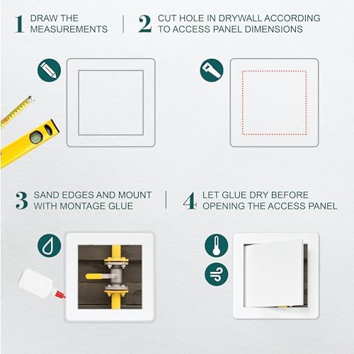 6" x 6" White ABS Plastic Plumbing Access Panel - Image 3