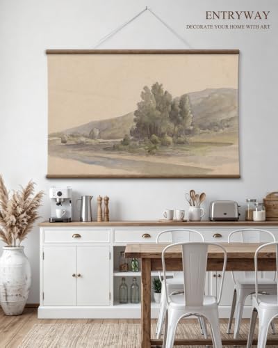 VIYYIEA Extra Large Canvas Wall Art, Vintage River Landscape Scroll Print - Image 6