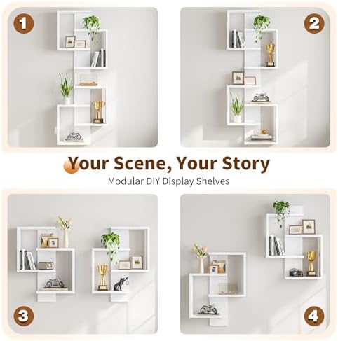 REIBII 8 Tier Floating Shelves, DIY Wall Mounted Shelves, Lack Shelf - Image 5