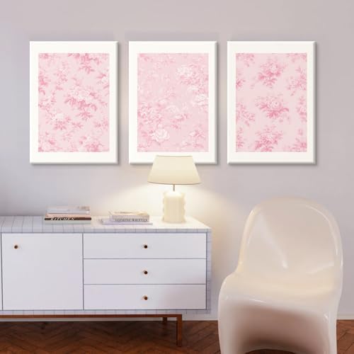 Pink Floral Wall Art Chinoiserie Flower Wall Decor Pictures Aesthetic Canvas - Image 6