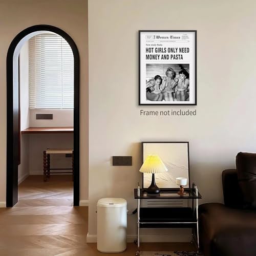MWZUPQ Trendy Black And White Aesthetic Poster Vintage Newspaper Wall Art - Image 6