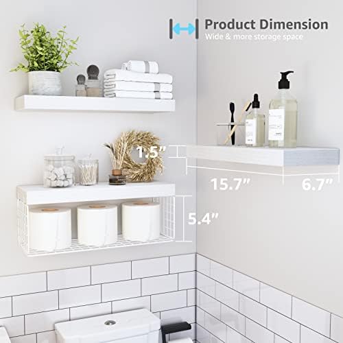 QEEIG Bathroom Shelves Over Toilet Wall Mounted - Image 3
