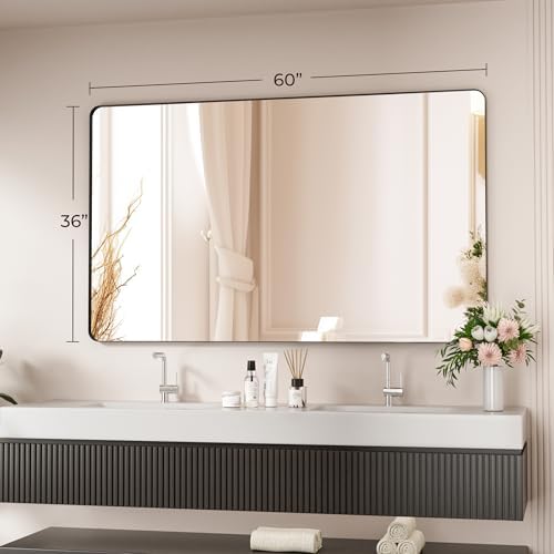 Black Bathroom Mirror 60X36 Inch Bathroom Vanity Mirror - Image 5