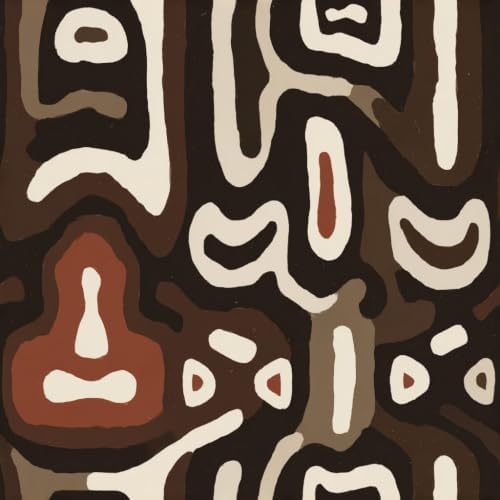 African Boho Abstract Geometric Tribal Swirl Peel and Stick Wallpaper Self by Unknown