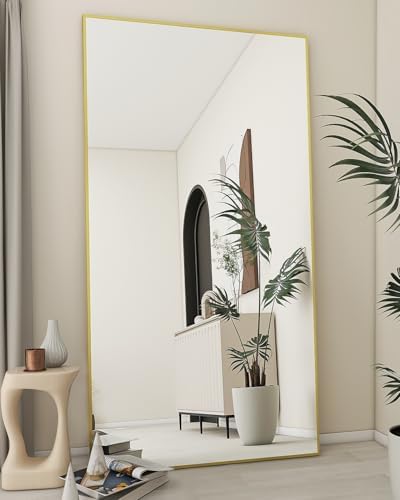 Koonmi 76"x34" Floor Mirror Full Length, Large Gold Mirror by KOONMI