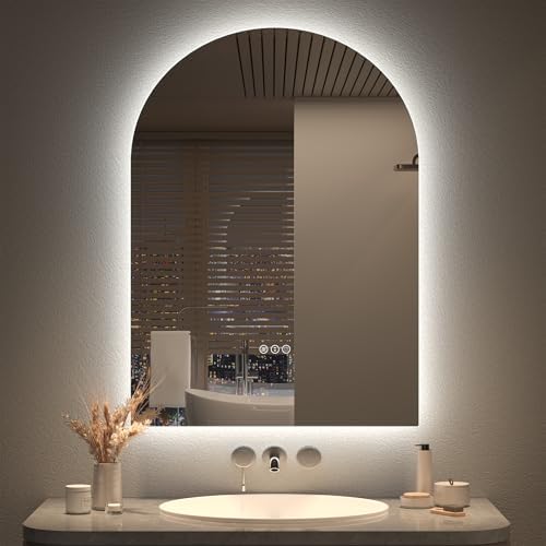 22x30 Inch Arched Backlit LED Mirror by CHARMOR