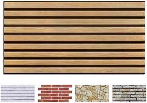 COMSTICKC 3D Peel and Stick Shiplap Wood Wall Sticker by COMSTICKCDECOR