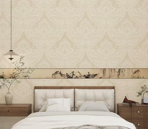 Blooming Wall Damasks Flocking Embossed Textured Wallpaper Roll - Image 3