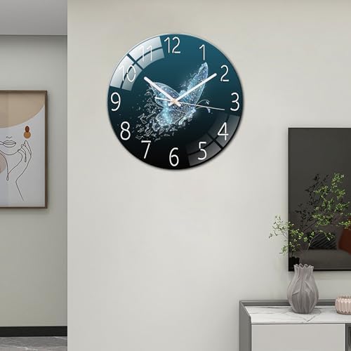 Ergocar Glass Wall Clock Silent Scanning Mechanical Round Glass Wall Clock - Image 2
