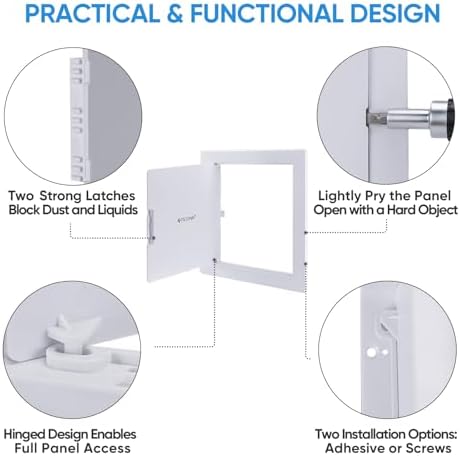 TICONN 8" x 8" Access Panel for Drywall, ABS Wall Hole Cover, Access Door - Image 3