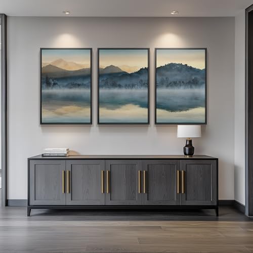 Framed Watercolor Mountain Landscape Wall Art - Image 4