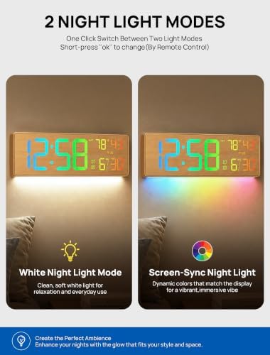 RGB Large Digital Wall Clock, 15.7" Digital Clock Large Display - Image 5